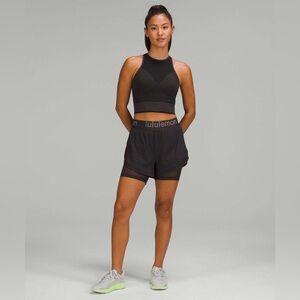 Lululemon Seamless Mesh Supportive Training Tank Top Graphite Grey Size 8